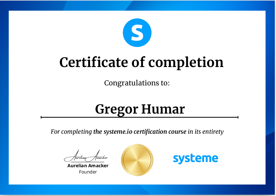 V letu 2023 pridobljen certifikat za program System.io
